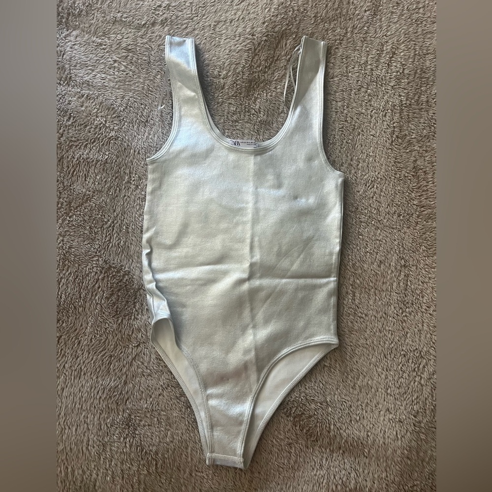 Zara small silver bodysuit